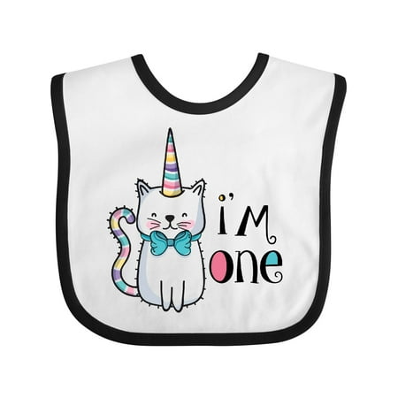 Inktastic 1st Birthday Unicorn Kitty Gift Baby Boy or Baby Girl Bib