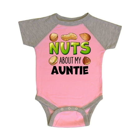 Inktastic Nuts About My Auntie Peanut Almond Pistachio Gift Baby Boy or Baby Girl Bodysuit