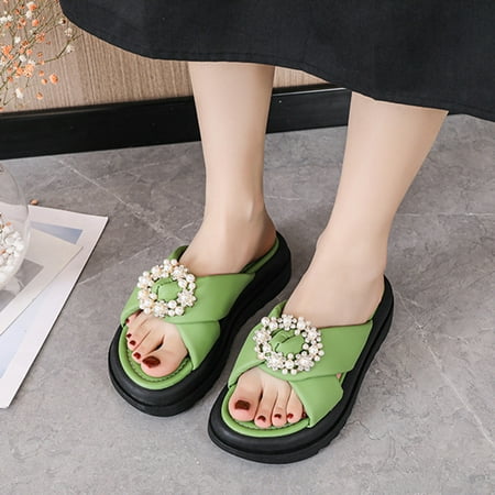 Leesechin Sandals Women Deals Women s Summer Platform Sandals Round Head Pearl Flower Shoes Clearance
Leesechin Sandals Women Deals Women s Summer Platform Sandals Round Head Pearl Flower Shoes Clearance