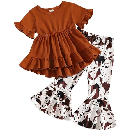 2Pcs Toddler Baby Girl Summer Outfit Ruffle Short Sleeve Tunic Top + Flare Pants Set Clothes Set
2Pcs Toddler Baby Girl Summer Outfit Ruffle Short Sleeve Tunic Top + Flare Pants Set Clothes Set