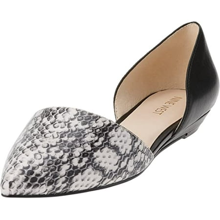 Nine West Supine Two Piece Flats Python Black 6 M New