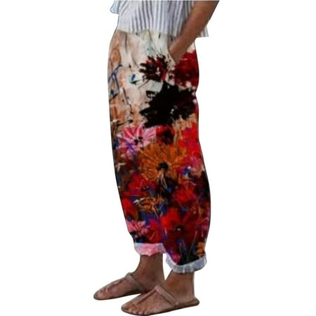koaiezne Women High Cotton Straight Pants Casual Loose Waist Print With Pockets Long Pants Womens Casual Pants Elastic Waist Pants Women Scrub Pants for Women Style
koaiezne Women High Cotton Straight Pants Casual Loose Waist Print With Pockets Long Pants Womens Casual Pants Elastic Waist Pants Women Scrub Pants for Women Style