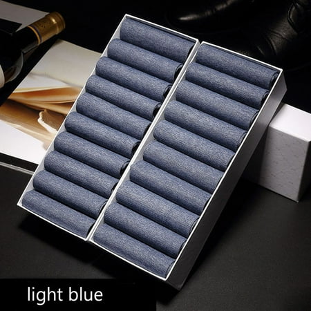 Soft Solid Color Breathable Elastic Crystal Silk Men s Sock Business Black Ultra-thin Summer Socks LIGHT BLUE