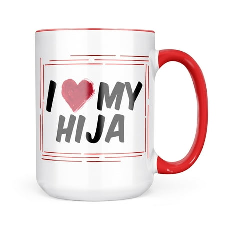 Neonblond I heart love my Hija Mug gift for Coffee Tea lovers