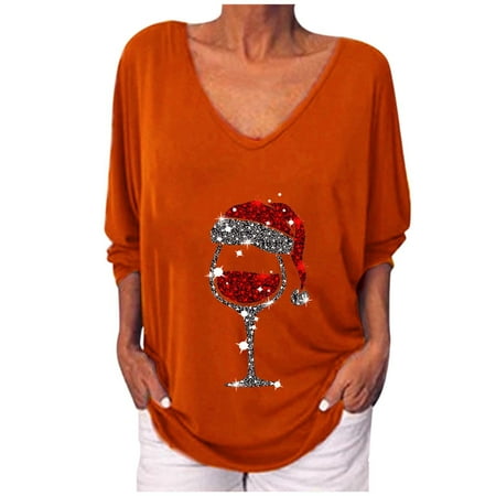 Women Autumn And Winter New Long Sleeves Christmas Glass V Neck T Shirt Lady T plus Size Holiday Scrub Tops for Women plus Size Control Top Nylons plus Size Womens Tops with Thumb Holes plus Size
Women Autumn And Winter New Long Sleeves Christmas Glass V Neck T Shirt Lady T plus Size Holiday Scrub Tops for Women plus Size Control Top Nylons plus Size Womens Tops with Thumb Holes plus Size