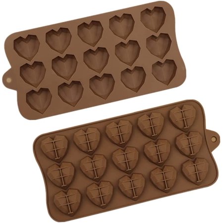 2 Pcs Heart Shape Silicone Chocolate Mould 15 Holes Heart Silicone Mould Reusable Tray Molds DIY Bakeware Molds for Make Chocolate Candy Jelly Ice Cube Cake Pastry
2 Pcs Heart Shape Silicone Chocolate Mould 15 Holes Heart Silicone Mould Reusable Tray Molds DIY Bakeware Molds for Make Chocolate Candy Jelly Ice Cube Cake Pastry