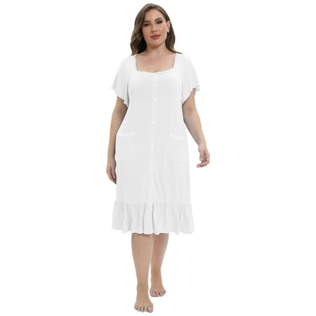 Soft Nightgowns for Women Square Neck Sleep Shirts Lightweight Short Sleeve Lounge Dress Plus Size Sleepwear
Soft Nightgowns for Women Square Neck Sleep Shirts Lightweight Short Sleeve Lounge Dress Plus Size Sleepwear
