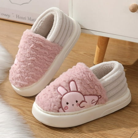 

Augper Cotton Slippers Female Cartoons Cute Plush Home Indoor Household Warm Couple Student Thick Bottom Bag Heel Cotton Slippers For Confinement