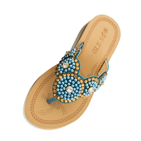 Women s New Flower Pearl Sandals Foreign Trade Large Size Sandals