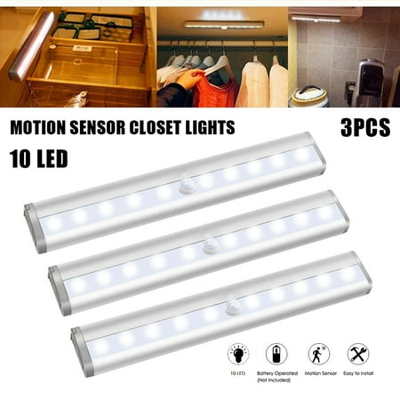 Stick-on Anywhere Portable Little Light Wireless LED Under Cabinet Lights 10-LED Motion Sensor Activated Night Light Build in Rechargeable Battery Magnetic Tap Lights for Closet Cabinet (3 Pack) 
Stick-on Anywhere Portable Little Light Wireless LED Under Cabinet Lights 10-LED Motion Sensor Activated Night Light Build in Rechargeable Battery Magnetic Tap Lights for Closet Cabinet (3 Pack)