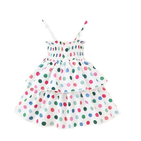 

12 Months Baby Girls Clothes 18 Months Toddler Girls Summer Dress Sleeveless Dress Polka Dots Pleated Dress Suspender Dress