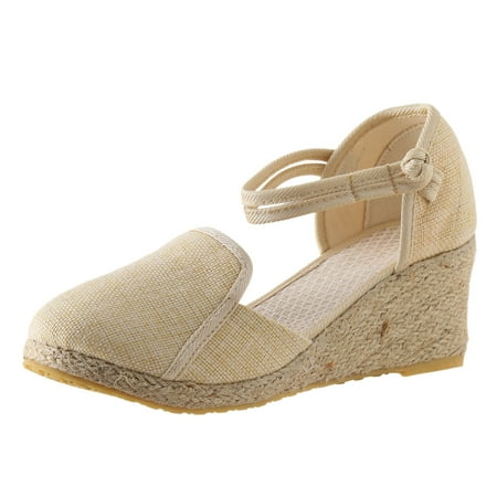 Quealent Adult Women Sandal Slip On Sandals for Women Ladies Shoes Fashion Thick Sole Wedge Linen Sandals Casual Breathable Sandals Women Platform Beige 7
Quealent Adult Women Sandal Slip On Sandals for Women Ladies Shoes Fashion Thick Sole Wedge Linen Sandals Casual Breathable Sandals Women Platform Beige 7