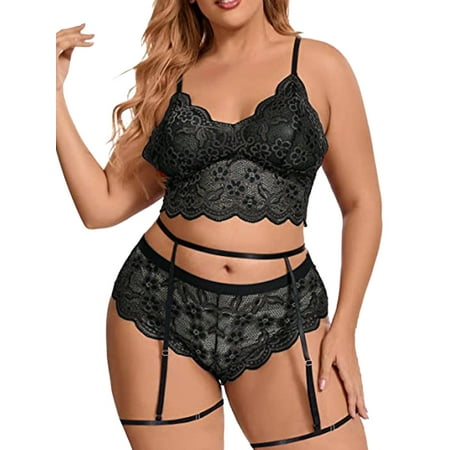 Glonme Ladies Teddy Babydoll With Garter Belt Lingerie Set Deep V Neck High Waist Bodysuit 3 Piece Women Push Up Lace Sexy Floral Black 2XL
Glonme Ladies Teddy Babydoll With Garter Belt Lingerie Set Deep V Neck High Waist Bodysuit 3 Piece Women Push Up Lace Sexy Floral Black 2XL