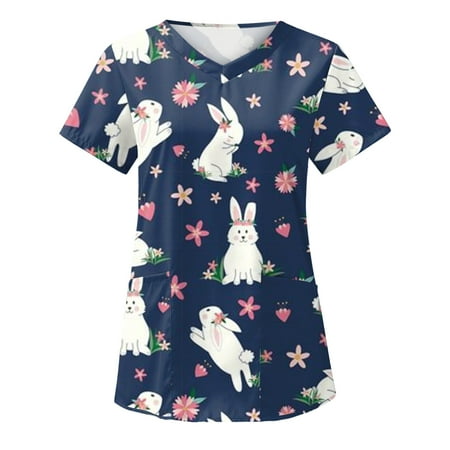 Easter Shirts Women Scrubs Top Nurses Clothing Workwear Working Uniform T-Shirt Summer Cute Letter Printed Easter Tops Blouse Casual Short Sleeve Leisure V-Neck Rabbit Graphic Tees
Easter Shirts Women Scrubs Top Nurses Clothing Workwear Working Uniform T-Shirt Summer Cute Letter Printed Easter Tops Blouse Casual Short Sleeve Leisure V-Neck Rabbit Graphic Tees