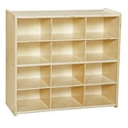Contender C16129OR Baltic Birch 12-Cubby Storage Unit With Orange Tubs - RTA