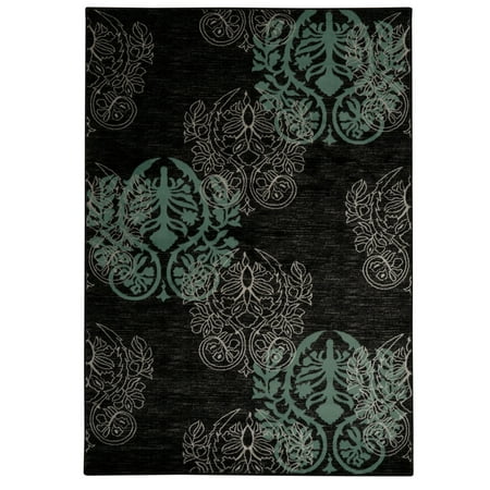 Milan Lana Black And Tuquoise 5X7.6