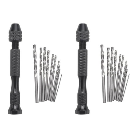 2Pcs Mini Mini Aluminum Hand Drill with Keyless Chuck +20X Twist Drills Tools