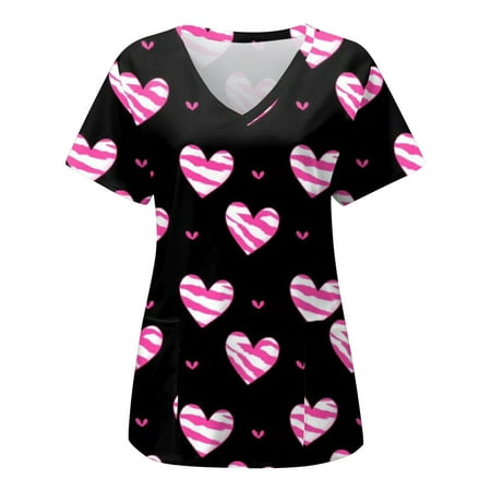 TAIAOJING Scrubs for Women Workwear Fashion Love Print Short Sleeve Pocket V Neck T Shirt Top
TAIAOJING Scrubs for Women Workwear Fashion Love Print Short Sleeve Pocket V Neck T Shirt Top