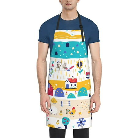 Lukts Funny Farm Pattern Kitchen Cooking Aprons Adjustable Bib Soft Chef Apron with 2 Pockets for Men Women
Lukts Funny Farm Pattern Kitchen Cooking Aprons Adjustable Bib Soft Chef Apron with 2 Pockets for Men Women