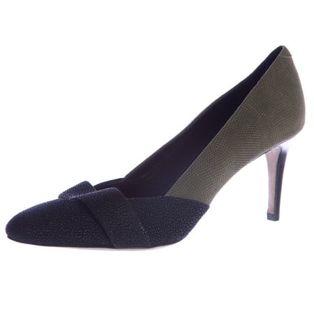 Rebecca Minkoff Women s Bo Textured Suede Pumps 7 Army Green & Black