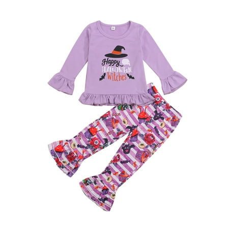 Gureui Toddler Girls 2Pcs Halloween Clothing Outfits Casual Long Sleeve Letter Print T-Shirt Tops + Flare Pants Set
Gureui Toddler Girls 2Pcs Halloween Clothing Outfits Casual Long Sleeve Letter Print T-Shirt Tops + Flare Pants Set