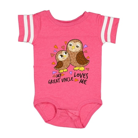 Inktastic My Great Uncle Loves Me- Cute Owl Family Gift Baby Boy or Baby Girl Bodysuit