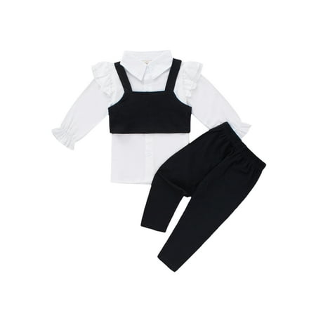 IZhansean 3Pcs Toddler Baby Girls Outfits Button-down Long Sleeve T-Shirt + Short Tank Tops + Trousers Clothes White 12-18 Months
IZhansean 3Pcs Toddler Baby Girls Outfits Button-down Long Sleeve T-Shirt + Short Tank Tops + Trousers Clothes White 12-18 Months