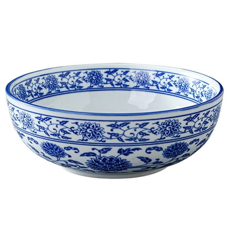 

Bowl Bowls Ceramic Cereal Soup Porcelain Noodle Japanese White Ramen Chinese Blue Rice Kitchen Mixing Pho Salad Serving