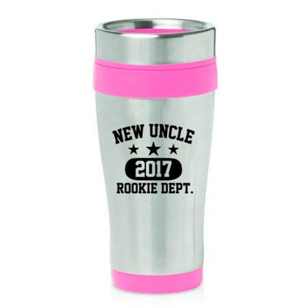 16 oz Insulated Stainless Steel Travel Mug New Uncle 2017 Rookie Dept (Pink)
16 oz Insulated Stainless Steel Travel Mug New Uncle 2017 Rookie Dept (Pink)