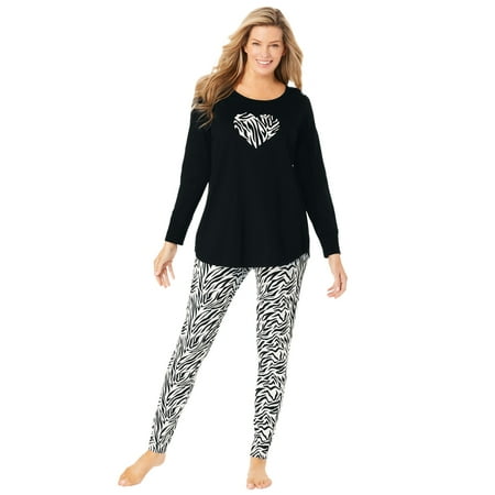 Dreams & Co. Women s Plus Size 2-Piece Pj Legging Set Pajamas