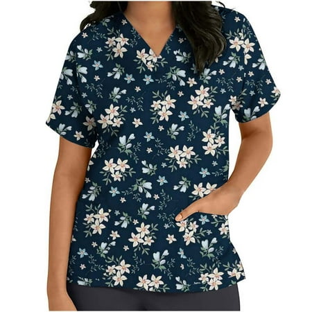 Akklian Summer Savings Clearance Scrubs for Women Short Sleeve V-Neck Scrubs Top Uniform Printed Pockets Blouse Nursing
Akklian Summer Savings Clearance Scrubs for Women Short Sleeve V-Neck Scrubs Top Uniform Printed Pockets Blouse Nursing