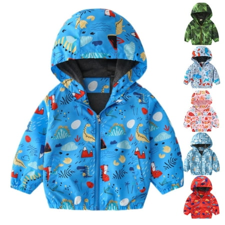 Xinhuaya Toddler Kid Little Girl Boy Cartoon Lined Lightweight Windbreaker Coat