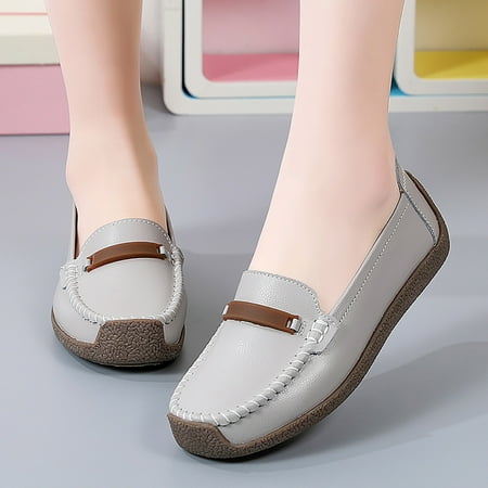 TOWED22 Flat Shoes For Women Women s Classic Leather Driving Casual Slip On Boat Shoes Fashion Comfort Flats Grey
TOWED22 Flat Shoes For Women Women s Classic Leather Driving Casual Slip On Boat Shoes Fashion Comfort Flats Grey