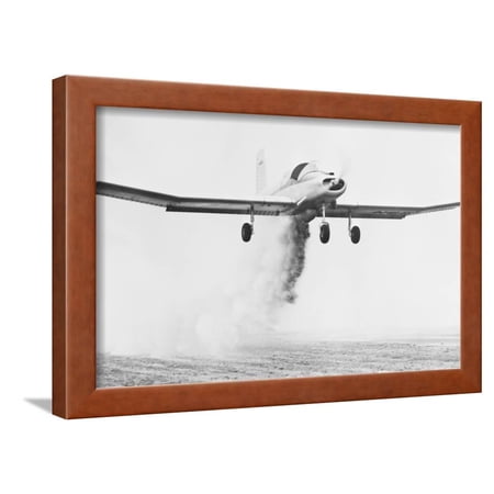 Crop Dusting Airplane in Flight Framed Print Wall Art