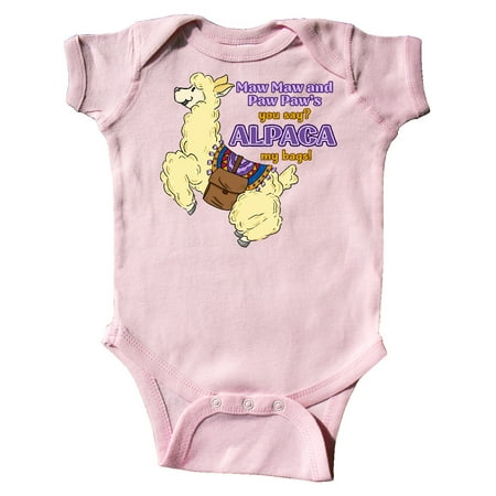 Inktastic Maw Maw and Paw Paw s You Say ALPACA my Bags Gift Baby Boy or Baby Girl Bodysuit
Inktastic Maw Maw and Paw Paw s You Say ALPACA my Bags Gift Baby Boy or Baby Girl Bodysuit