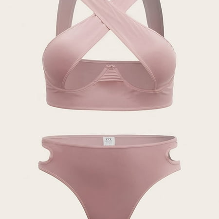 Plus Size Criss Cross Neck Cut Out Sexy Lingerie Set Women‘s Plus Medium Stretch Solid Sexy Lingerie Set
Plus Size Criss Cross Neck Cut Out Sexy Lingerie Set Women‘s Plus Medium Stretch Solid Sexy Lingerie Set