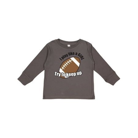 Inktastic Football - Like a Girl Gift Toddler Toddler Girl Long Sleeve T-Shirt