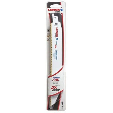 LENOX Tools 21090966GR Gold Power Arc Demolition Reciprocating Saw Blade For Demolition Nail-Embedded Wood Cutting 9-inch 6 TPI 5-Pack
LENOX Tools 21090966GR Gold Power Arc Demolition Reciprocating Saw Blade For Demolition Nail-Embedded Wood Cutting 9-inch 6 TPI 5-Pack