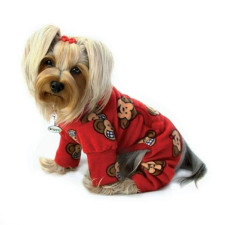 Silly Monkey Fleece Turtleneck Pajamas - Burgundy Extra Small