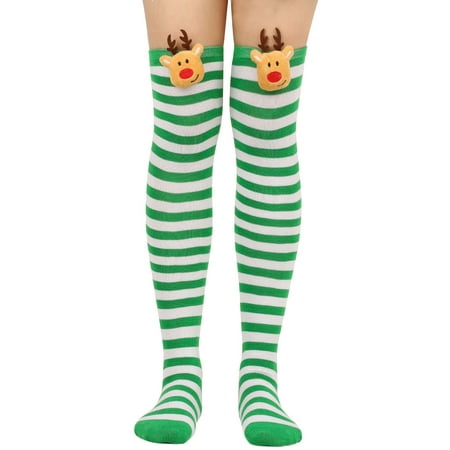 Whigetiy Women Striped Over Knee Socks 3D Plush Deer Thigh High Stockings for Christmas
Whigetiy Women Striped Over Knee Socks 3D Plush Deer Thigh High Stockings for Christmas