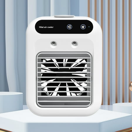 Jmtresw Mini Cold Air Fan 2-Speed 1800mAh Humidifying Spray Fan 500ml Water Tank for Car