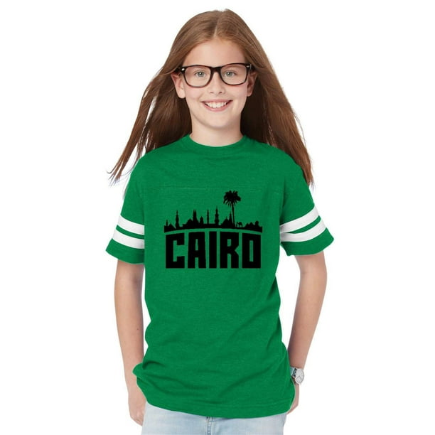 Cairo Egypt Pyramids Youth Unisex Football Fine Jersey Tee