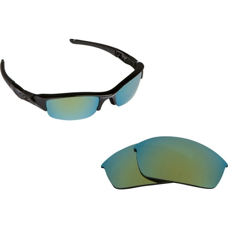 New SEEK Polarized Replacement Lenses for Oakley FLAK JACKET Green Gold Mirror