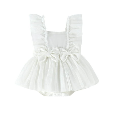 Girls Jumpsuits Summer Baby Tulle Dress Square Collar Flying Sleeve Bow Skirt Can Open Baby Romper White 0-3 Months
Girls Jumpsuits Summer Baby Tulle Dress Square Collar Flying Sleeve Bow Skirt Can Open Baby Romper White 0-3 Months