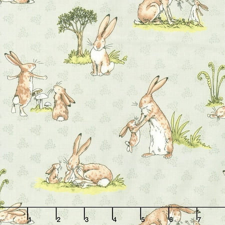 Clothworks Guess How Much I Love You - Pink Hares Light Taupe Yardage