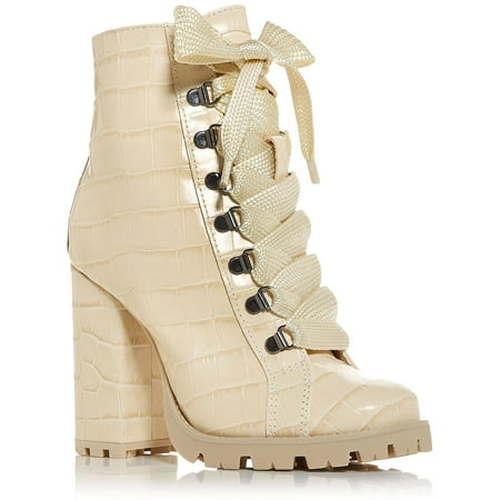 Schutz Womens Zara Leather Lugged Sole Ankle Boots