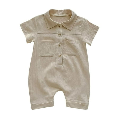 Nrmvnmi Baby Boy Girl Comfortable Romper Crew Neck Short Sleeve Solid Color Jumpsuit With Buttons Bag Fart Clothes Leisure Cute Fashion Summer Outfit With Pockets
Nrmvnmi Baby Boy Girl Comfortable Romper Crew Neck Short Sleeve Solid Color Jumpsuit With Buttons Bag Fart Clothes Leisure Cute Fashion Summer Outfit With Pockets