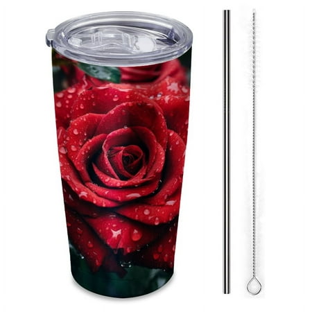 red rose with water droplets dewy and fresh Insulated 20 oz Stainless Steel Travel Tumbler Reusable Straw & Brush Hot & Cold Drinkware for Car Office Outdoor
red rose with water droplets dewy and fresh Insulated 20 oz Stainless Steel Travel Tumbler Reusable Straw & Brush Hot & Cold Drinkware for Car Office Outdoor