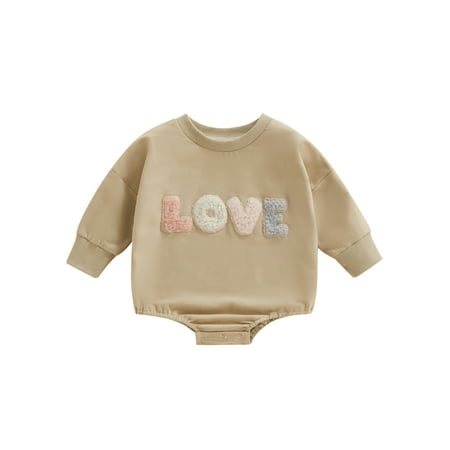 wybzd Infant Baby Girl Romper Sweatshirt Love Embroidered Long Sleeve Bodysuit Crewneck Pullover Valentines Day Outfit Clothes
wybzd Infant Baby Girl Romper Sweatshirt Love Embroidered Long Sleeve Bodysuit Crewneck Pullover Valentines Day Outfit Clothes