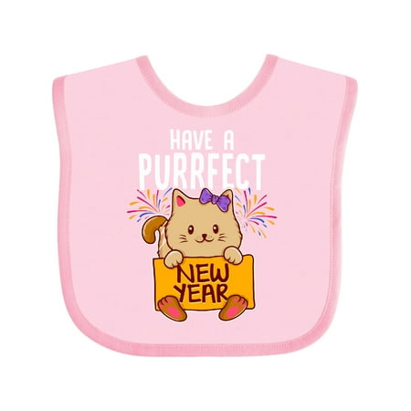 Inktastic Cat New Years Greeting Gift Baby Girl Bib